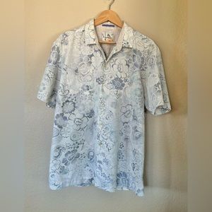 Tommy Bahama Reverse Print Hawaiian cotton and Silk Button Front Shirt S…